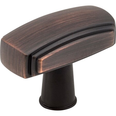 Jeffrey Alexander 1-9/16" Overall Length Brushed Oil Rubbed Bronze Rectangle Delgado Cabinet Knob 519DBAC